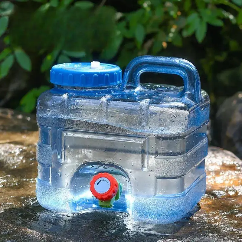 Portable Water Container with Spigot, Large Capacity Water Storage Container, Water Storage Container for Hiking, Camping & Self-driving Tours, Camping Water Jug