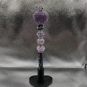 Elegant Beaded Apple Pen with Rhinestone Accents for Stylish Writing Customizable Beadable Design and Sparkling Rhinestone Accents