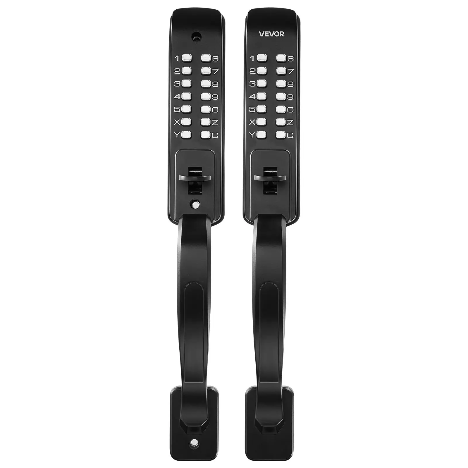 【DealsForYouDays】VEVOR Solid Metal Aluminium Mechanical Keyless Entry Door Lock, 2.0 Code Upgrade, 4-7 Digit Code, Double-Sided Numeric Keypad with Pull Handle, Auto Locking, Easy Installation, Multiple Shafts, Guest Access, for Outdoor Gating, Indoor Use
