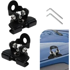2pcs Hood Edge LED Light Mount Brackets, Adjustable Waterproof Clamp Holders for LED Work Lights, Universal Fit for Off-Road Vehicles, Trucks and Cars (Black)