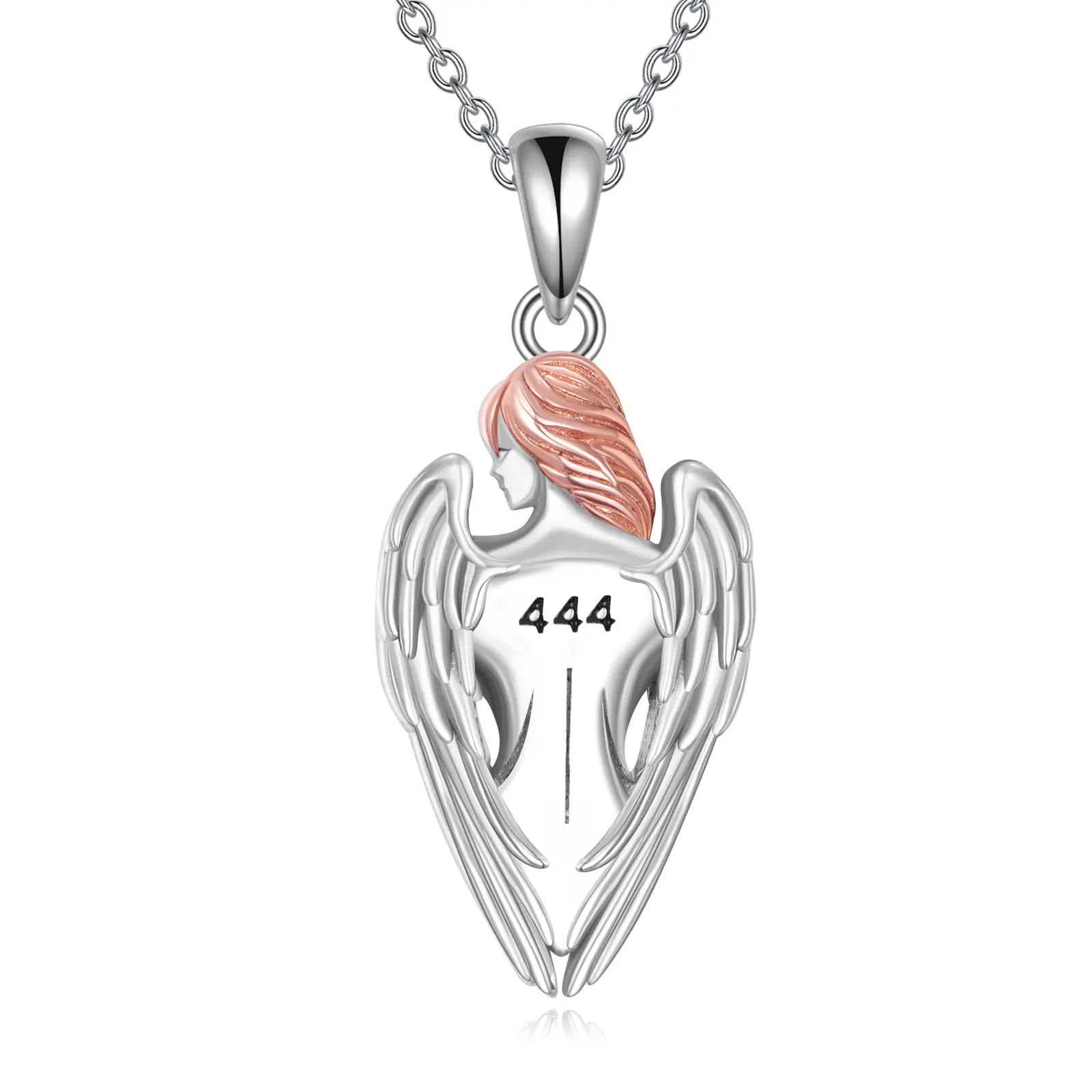 444 Necklace 925 Sterling Silver Angel Number 444 Pendant Necklace Angel Jewelry Gifts for Women