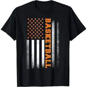 Basketball USA US Flag Basketball Men Boys T-Shirt