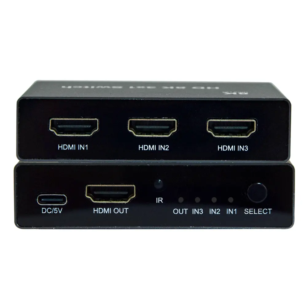 HDMI 2.1 Switch 3 In 1 Out, 8K@60Hz Ultra HD Video Splitter, 48Gbps High-Speed Transmission, Supports PS5/Laptop/TV, with Remote Control, Local Stock