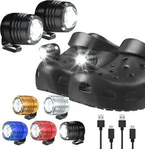 Rechargeable Headlights Compatible with Clog, Adjustable Light for Shoes, Flashlights Accesories for Kids Adults Sandals, Clip on Clog, Headlamps Shoes Decoration