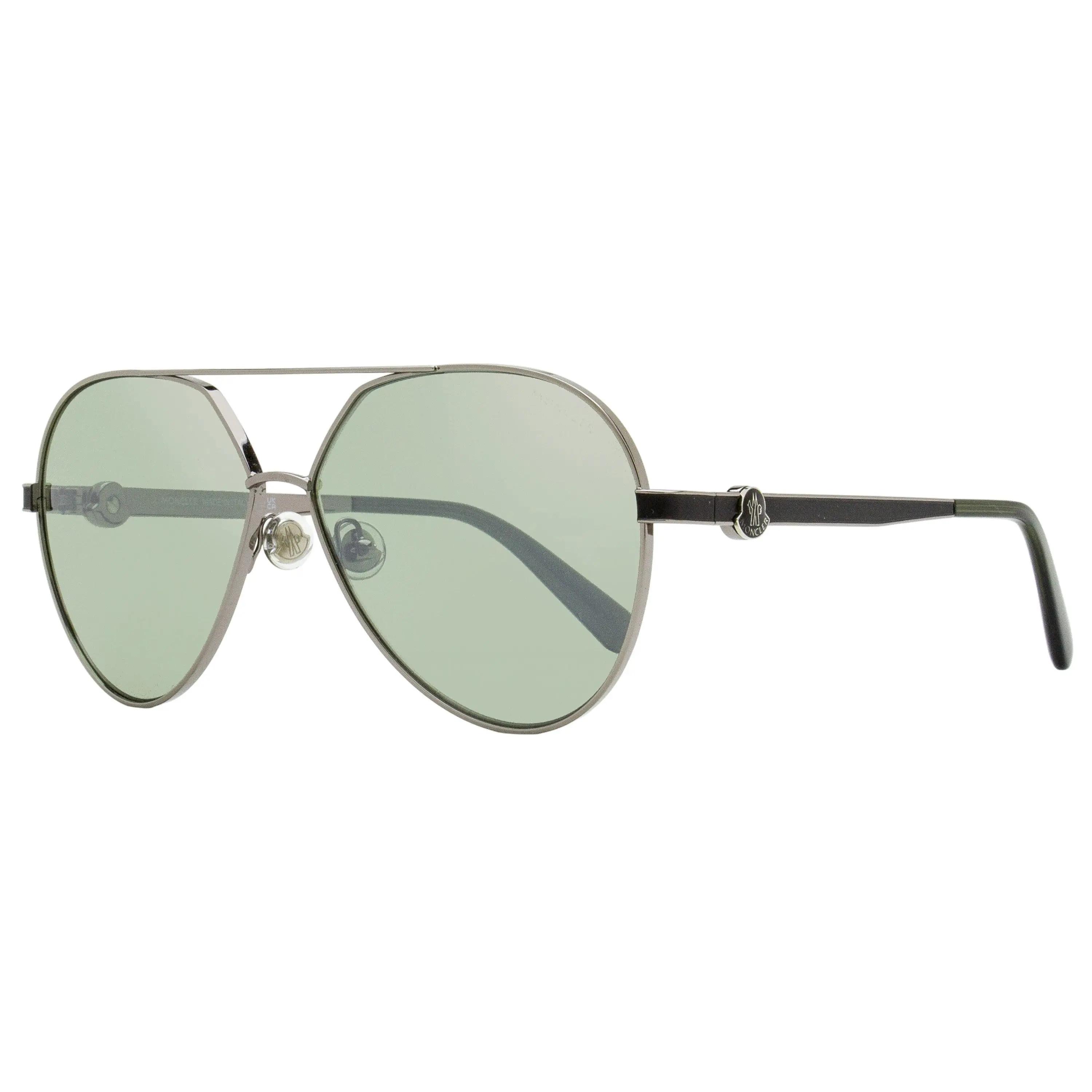 MONCLER Men's Vizta Metal Frame Sunglasses ML0263-14Q Light Ruthenium, 59mm, UV Protection Lens, High-Performance Design, Lacquered Temples, Luxury Craftsmanship, Luxury Look