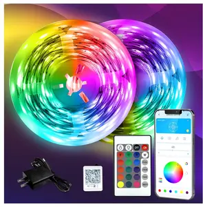 LED Strip Lights 130ft Lights Strip for Bedroom, Desk, Indoor Room Bedroom Brithday Gifts RGB Decor with Remote and 24V Power Supply