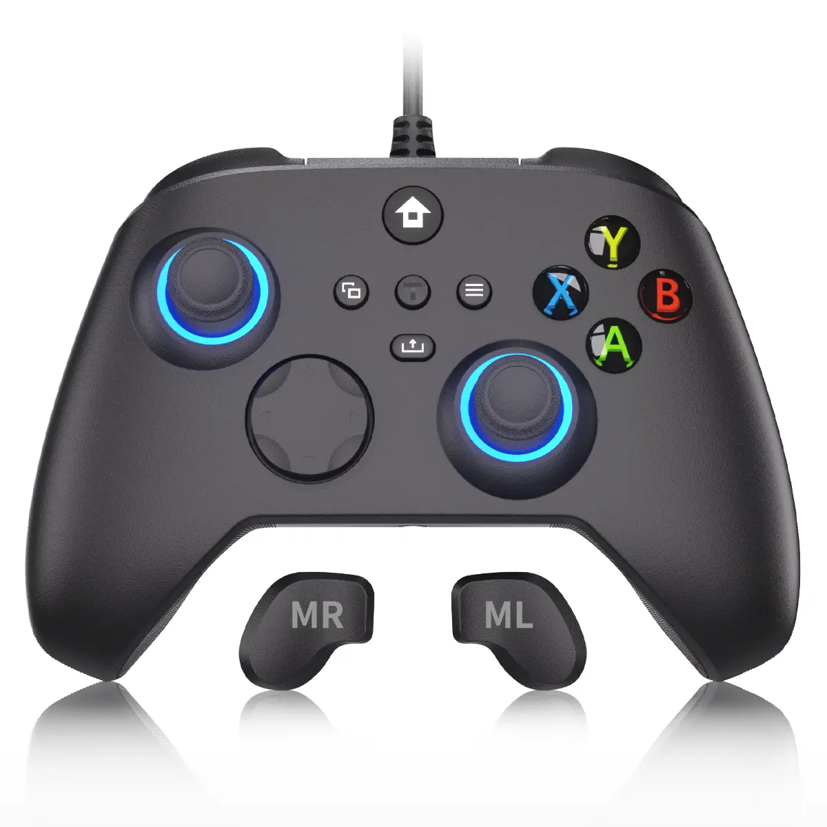 YUYIU Wired Controller for XBOX ONE | XBOX X/S and Steam PC – Linear Triggers, Macro & Turbo, RGB Backlight, Dual Shock, Audio Support, USB-C Plug & Play