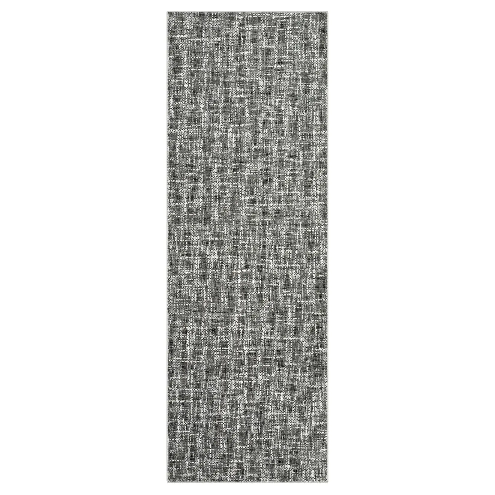 Garvee Washable Non-Slip Area Rug, Modern Minimalist Textured Solid Color, Low-Pile Non-Shedding mark-Resistant Carpet for Living Room Bedroom Dining Room Nursery - Gray/Black