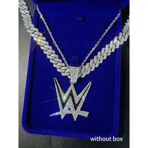 Wrestling Rhinestone Decorated Pendant Necklace, Punk Layered Necklace for Party, Daily Clothing Decor, Trendy All-match & Exquisite Jewelry for Birthday Gift, Elegant Rhinestone Necklace