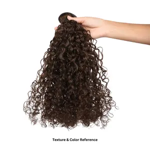 22" Exotic Curly K-Tip Dark Brown #2