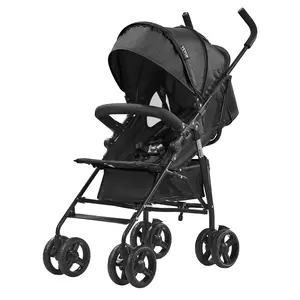VEVOR Lightweight Stroller,  Compact Easy Fold MultiPosition Recline Canopy Backrest, Carbon Steel Frame, Large Storage Basket,Cup Holder, Umbrella Toddler Baby Stroller for Travel and More, Black