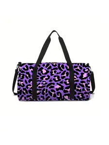 Leopard print large capacity travel duffel bag, portable storage bag, Multifunctional travel bag, Travel Essentials Bag