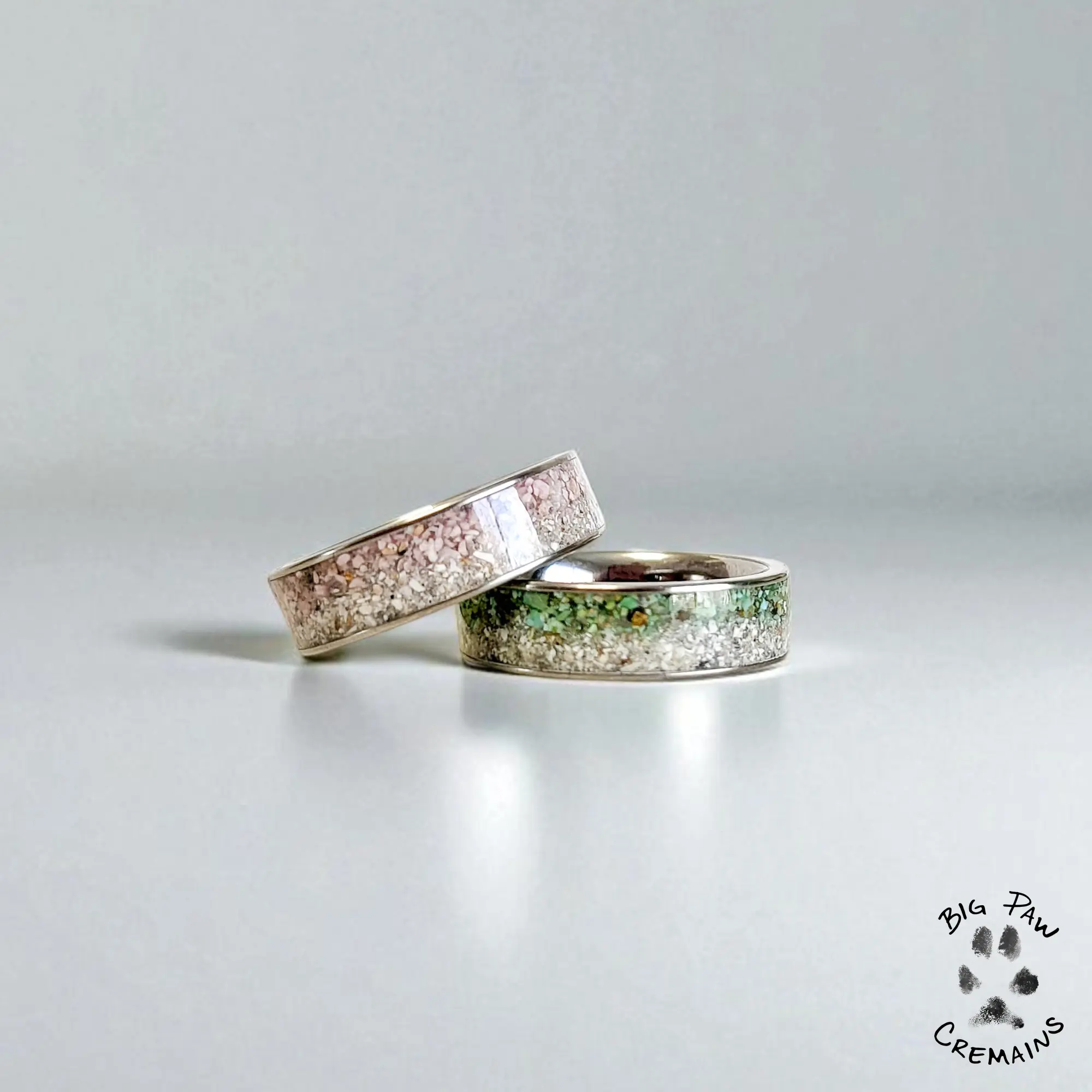 Cremation Ashes Ring – Gemstone Memorial Band – Pet Ash Jewelry – Keepsake Remembrance – Titanium 6mm Band