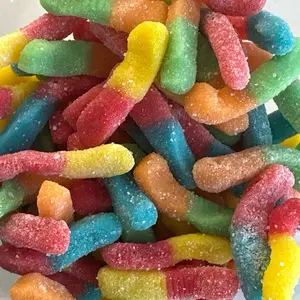 Sour Gummy Worms Big Mix Assorted Colors Chewy Candy Snack Variety Pack