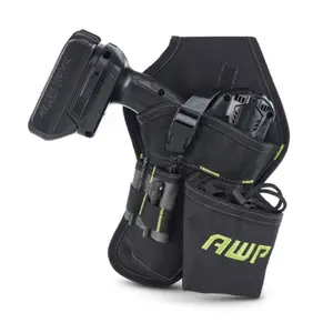 AWP Heavy-Duty Drill/Tool Holster Pouch with Multi-Pocket Storage & Quick-Release Strap