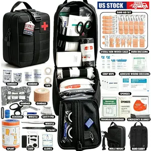 397pc Versatile Emergency Medical Kit Professional-GradeFirst Aid Kit, Unique Items for Outdoor Survival -IncludesScissors Tweezers, Splint, Band-Aid,Whistle, And More - Ideal forHiking, CampingHunting, Car, Boat, Travel, And ExplorationPerfect Gift BLACK