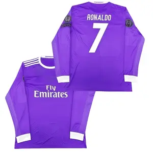 2016 2017 Away Retro Violet No.7 Ronaldo Long Sleeve Soccer Jersey