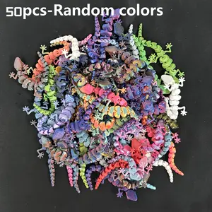 50 Pieces of 3D Colorful Gecko Wall Decorations - Printed Home Ornaments for Room Decor & Holiday Gifts - Random Colors