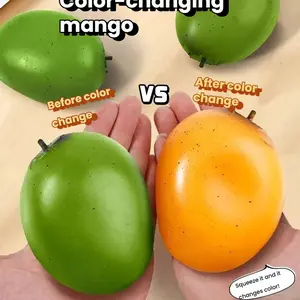 This is a magical mango squeeze.Hold it in your palm and it instantly turns into a golden yellow. Its soft, squishy texture will instantly wash away all your bad moods. It's a stress-relieving toy you can play with anytime, anywhere.