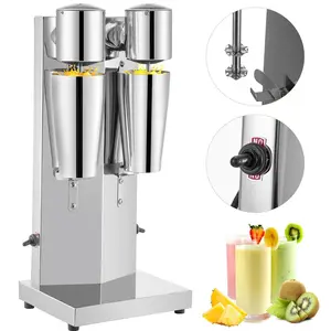 【Summervibes】VEVOR Milkshake Maker Kit,  Stainless Steel Electric Milkshake Maker, 180W Milkshake Machine, Double Head Classic Milkshake Maker with 800ml Cup, Silver Milkshake Maker Machine, 2 Speed Adjustable