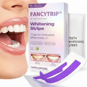 FANCYTRIP 7-Day Rapid-Effect Teeth Whitening Strips  Upgrade Edition Purple Teeth Whitening Strips（Strawberry/Mint/Coconut）Fresh Breath & Color Correction, Safe for Enamel, Non-Sensitive, Peroxide-Free - Oral