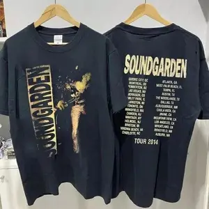 Soundgarden 2014 Tour Band 2 Side Black Cotton Unisex T-shirt.jpeg