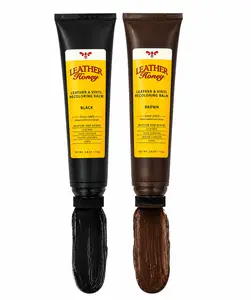 LEATHER Honey Vinyl Recoloring Balm - Brown Vegetable Dye Shoe Cleaner, Brown Shoe Polish, Leather Boot Conditioner for Restoring Color & Smoothing Footwear