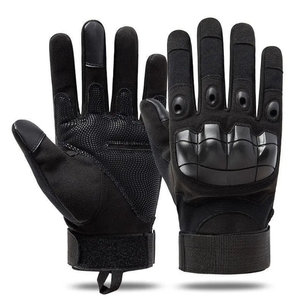 Tactical Full Finger Gloves - Soft Knuckle Protection, Touchscreen Compatible, Anti-Slip, Breathable, Adjustable Wrist Design - For Men, Outdoor Sports like Camping, Climbing - Work Gloves, Father Gifts