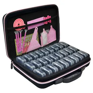 Large Capacity Diamond Painting Storage Case with 27 Removable Bead Trays, Portable Organizer Box for Diamond Art Kits, Embroidery Pens, Tweezers, Beads and Accessories, Shockproof EVA Travel Carry Bag for Craft Lovers