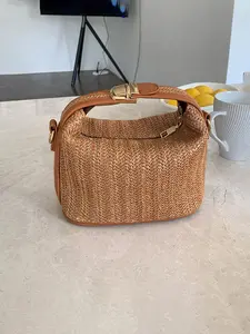 Women's Straw Boho Style Crossbody Bag, Summer 2024 New Style Fashionable Casual Versatile Shoulder Bag for Women & Girls, Simple All-match Bag for Daily Life & Work
