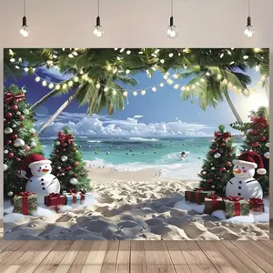 2D Flat Colorful Rainbow Arch Backdrop Banner, Polyester Summervibes Hanging Decoration with Hot Balloons, Birthday Festive Party Supplies, Universal No-Electricity-Required Home Decor (cm)