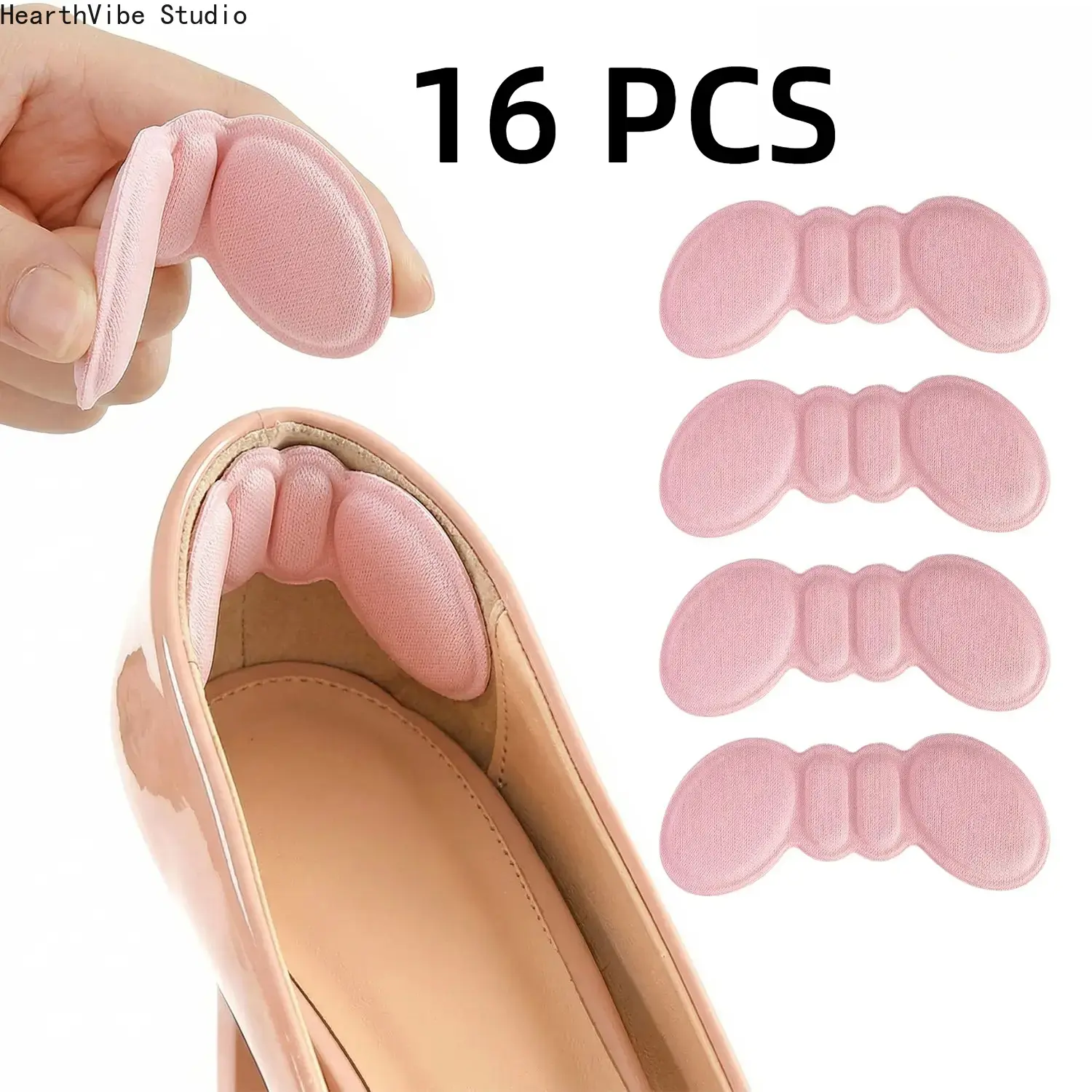 16PCS Foam Heel Pads for Shoes Too Big, Anti Slip Heel Grips Cushions, Back of Heel Protectors for Blister Prevention, Shoe Filler Inserts for Loose Fit, Comfort Cushion Liner for Sneakers Heels Boots Men Women