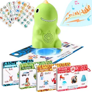 Phonics Flash Cards with Talking Pen for Homeschool Essentials Interactive Dinosaur Learn to Read from 21 Stages for Kids Ages 4-8 Kindergarten Preschool Learning Activities