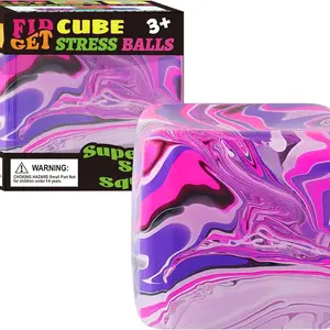 Octopus Pressure Cube Stress Ball, Adult Anxiety Relief Maltball, Gel-Filled Elastic Stress Ball, Novel Design, Cool Multicolor Cube