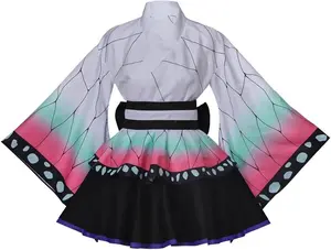 Anime Kochou Shinobu Kimono Cosplay Costume Halloween Outfit Suit for Women