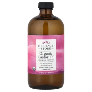 Heritage Store Organic Castor Oil, 16 fl oz (473 ml)