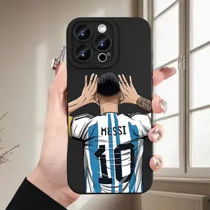 Creative Number 10 MESSI Soccer Player Pattern Phone Case Stylish Soccer Star Design Durable for iPhone 16 15 14 13 12 11 XS XR X 7 8 Plus Pro Max Mini