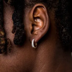 GLD Micro Double Row Huggie Earrings in Yellow Gold - DealsForYouDays