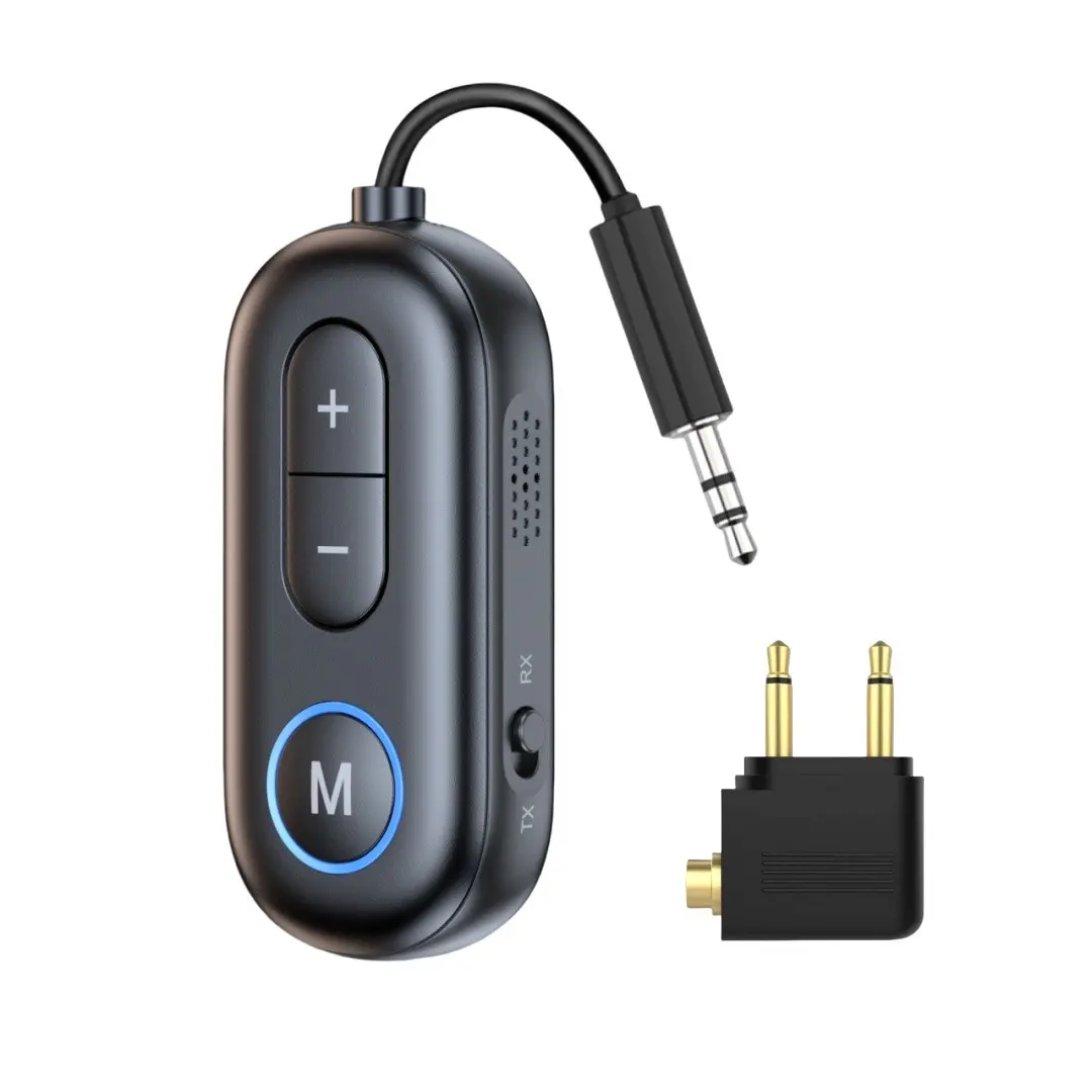 Airplane Bluetooth Adapter for Headphones, BluetoothTransmitter for TV to Headphones, 3.5mm Car Adapter forHandsfree Call Music, Audio Receiver for Home Speaker, Bluetooth Transmitter Receiver, Dual Functionality, Stereo, Connection