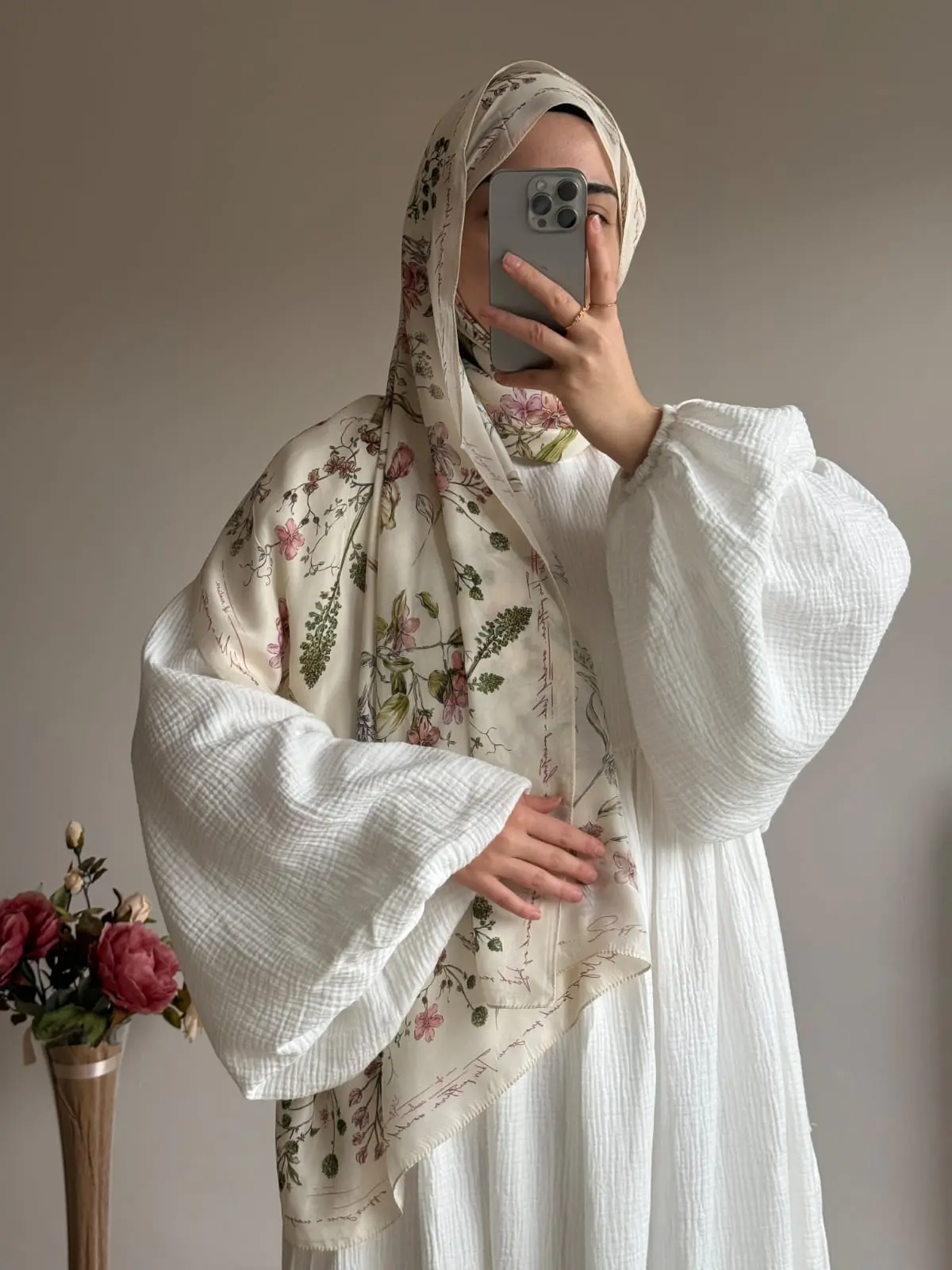 Side-Tie Muslin Modest Dress