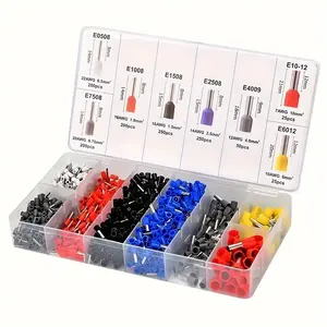 1200 Piece Box Tube Type Crimp Terminal Ve European Cold Press Terminals Electrical Insulation Kit Terminal Plug Kit for Electricians Durable Reliable Connectors