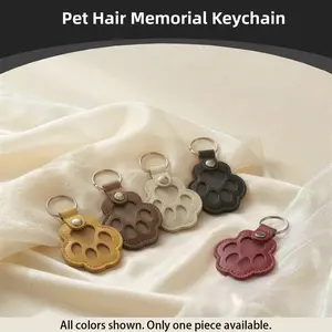 Cat Paw Keychain, Pet Claw Print Leather Keychain, Pet Memorial Collectible, Hair Storage, Wallet Accessory, Fashion Car Key Holder, Pet Lover Gift