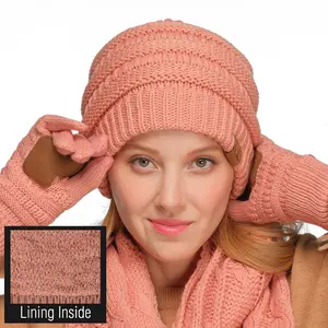 C.C Ribbed Knit Beanie with Ultra-Soft Fuzzy Lining for Women - A Cozy and Stylish Cold-Weather Essential beanies