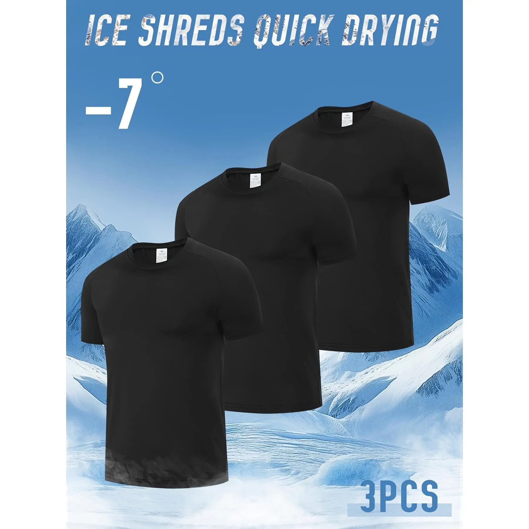 3PCS Black (Round Neck)