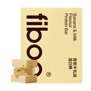 FIBOO High Protein Bar, 0 Sugar Meal Replacement Snack, Low Calorie Fitness Energy Bar, 25g x 6 pcs - Banana Milk Flavor, Satisfying & Healthy