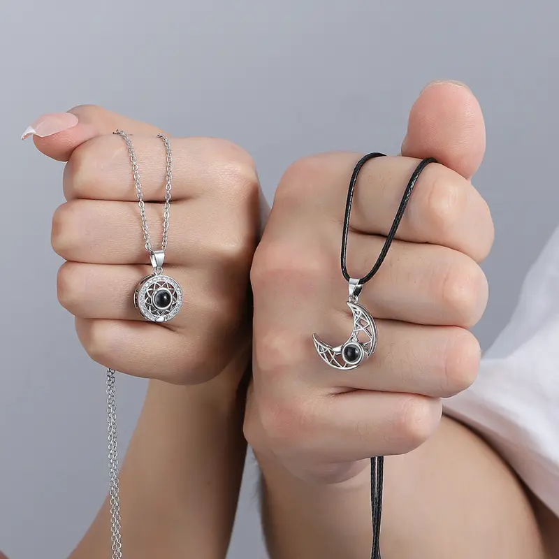 GoodLittleGoods BFF Sun & Moon Magnetic Matching Necklaces for Best Friends, Couples, Friendship Forever, Perfect for Birthday Gifts, Daily Wear, Holiday Gift, Valentine’s Day