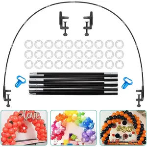 AXHJ 13Ft Balloon Arch Stand Kit, New Reusable Table Balloon Arch Kit with Base High Strength Fiber Pole for DIY Wedding Birthday Baby Shower Kids Decorations