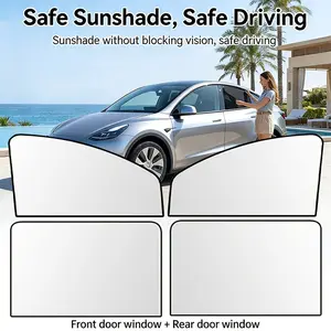 Suitu Magnetic Car Window Sunshade Set, Titanium Silver Color Side Window Shade, Strong Magnet, Quick Install Foldable, Sun Shade Portable, Privacy Protection, Car Privacy Shades