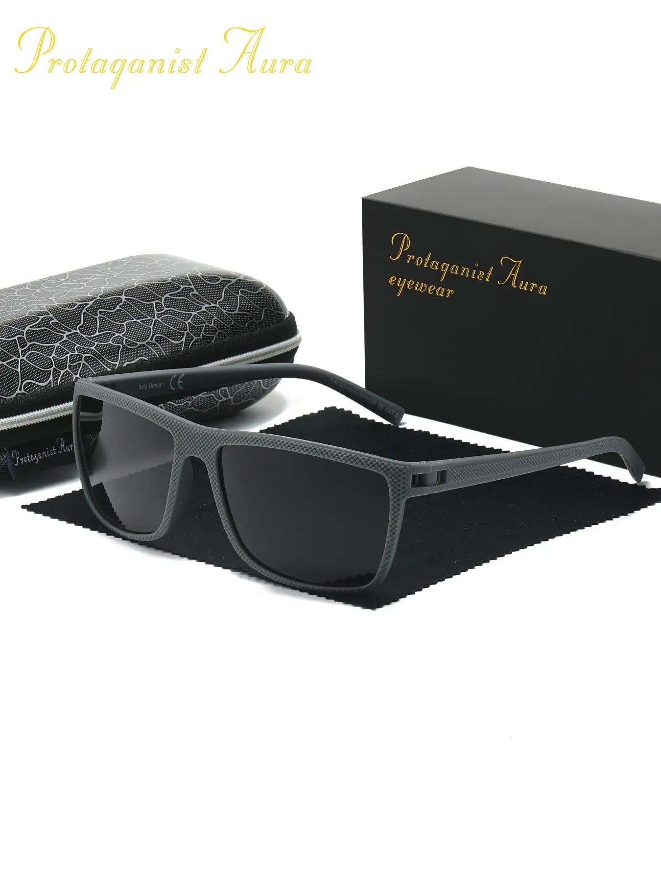 Protagonist Aura Lightweight Casual Style Unisex Sunglasses With Polarizing Film And Square Frame, Fashionable And Versatile For Daily Commuting And Driving, Reducing Glare