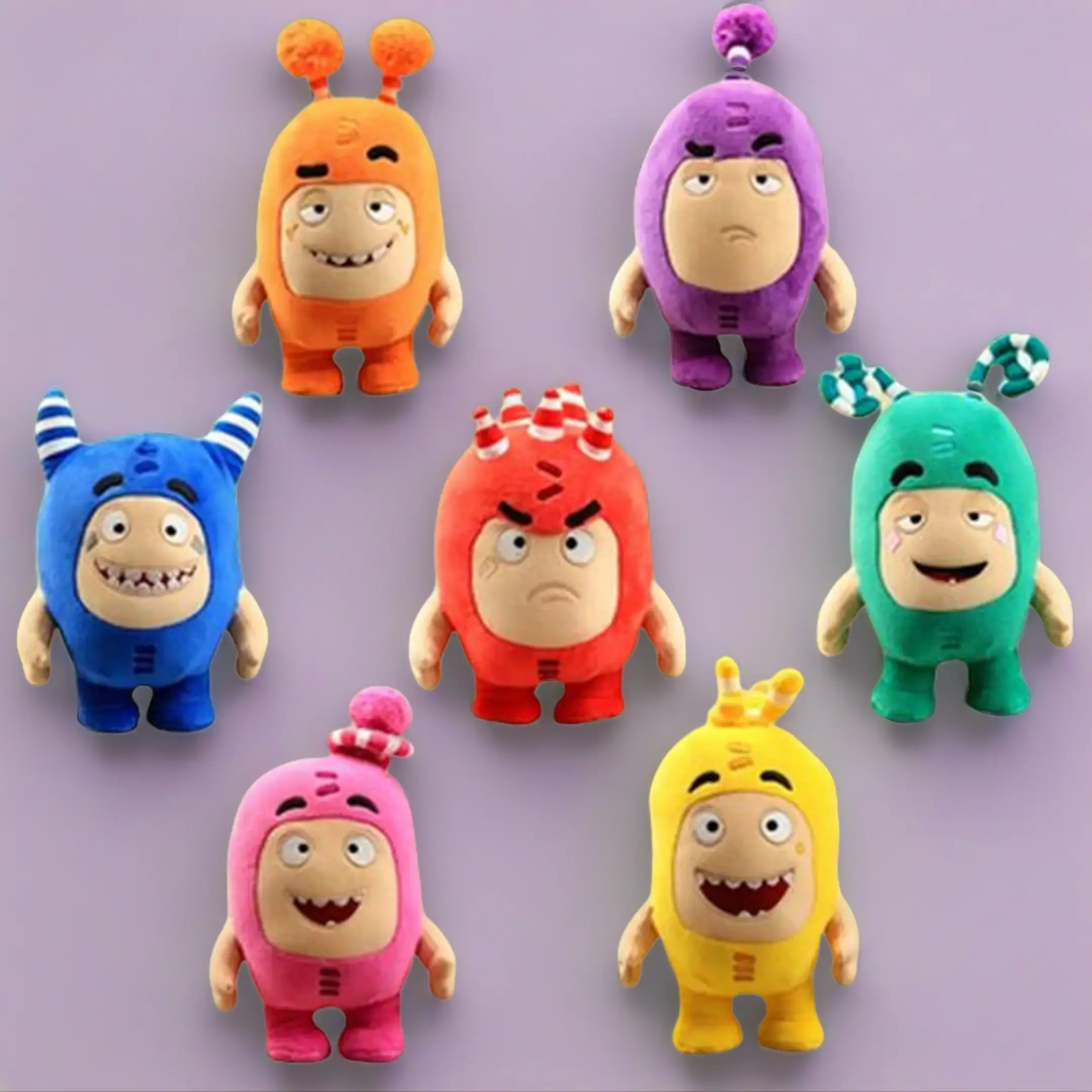 Colorful Cartoon Emoji Plush Toy Set - 7 Vibrant Characters, Home Decor Doll Ornaments for Desktop Decoration, Collecting Enthusiasts